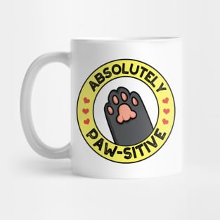 Absolutely Pawsitive Cute Pawprint Animal Pun Mug